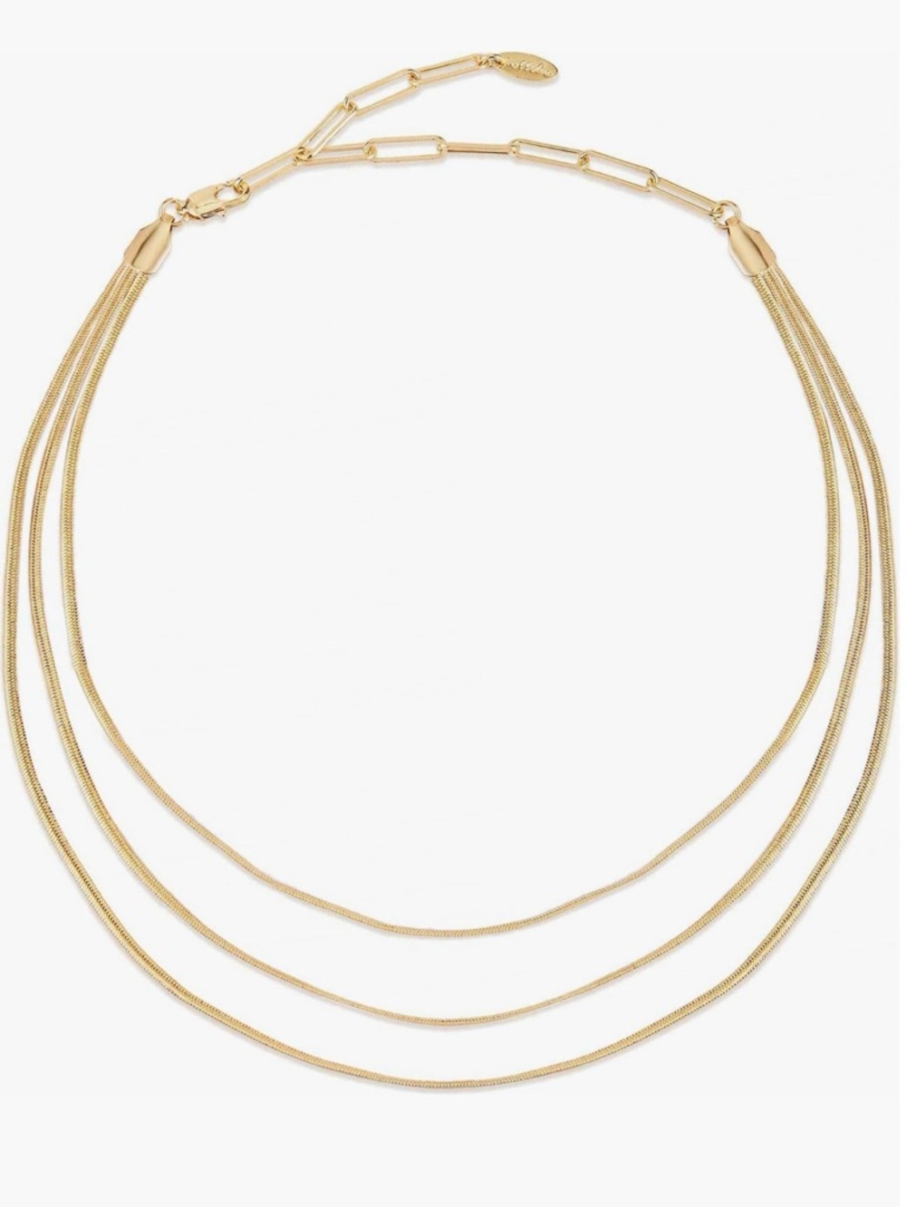 ettika Gold Triple-Layer Chain Necklace